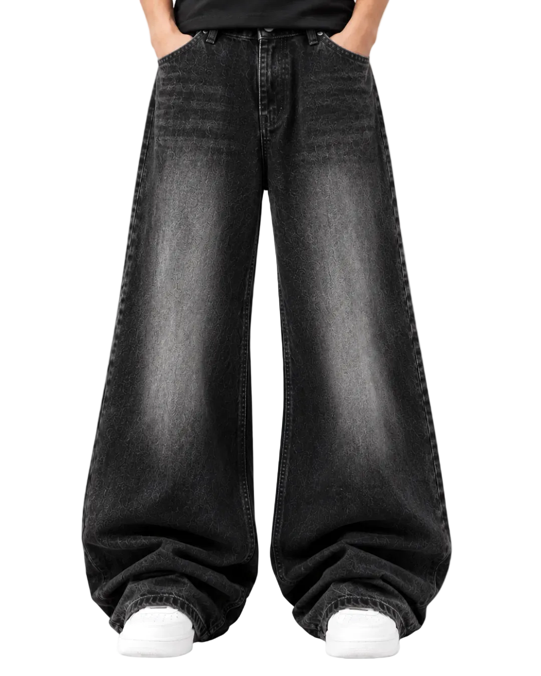 Washed-Denim Charcoal Black denim