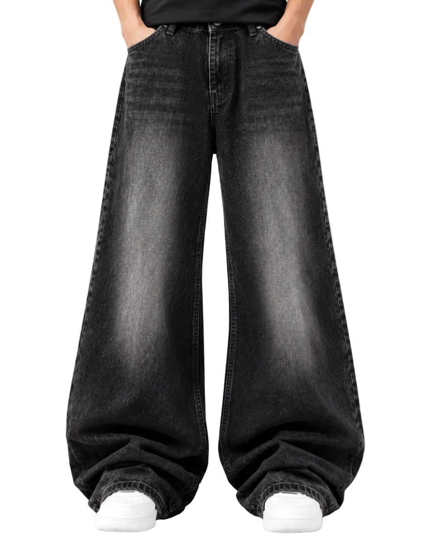 Washed-Denim Charcoal Black denim